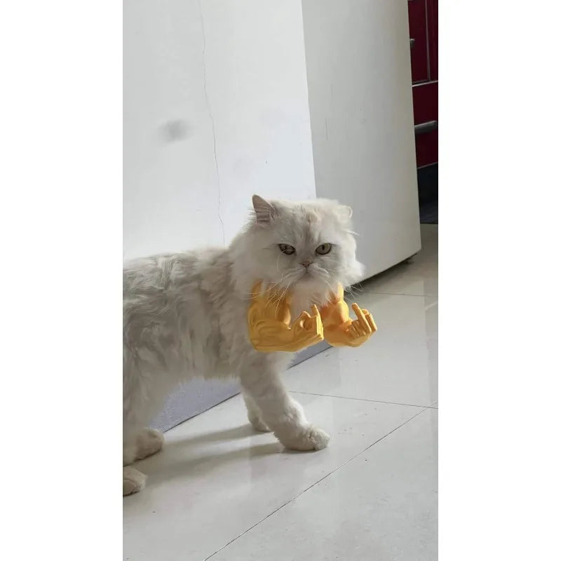 Funny Muscle Arm Cat Toy – Green Strong Man Design 💪😹