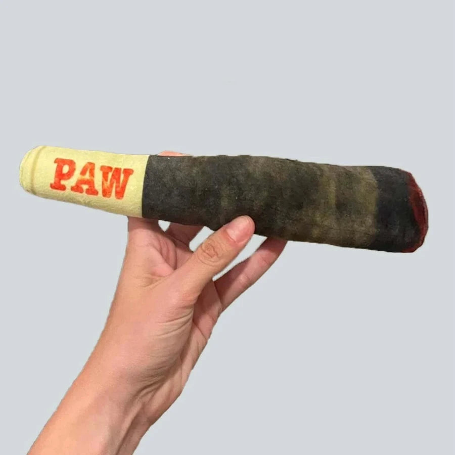 Funny Cigar Plush Squeaky Dog Toy – Chew & Play 🐶💨