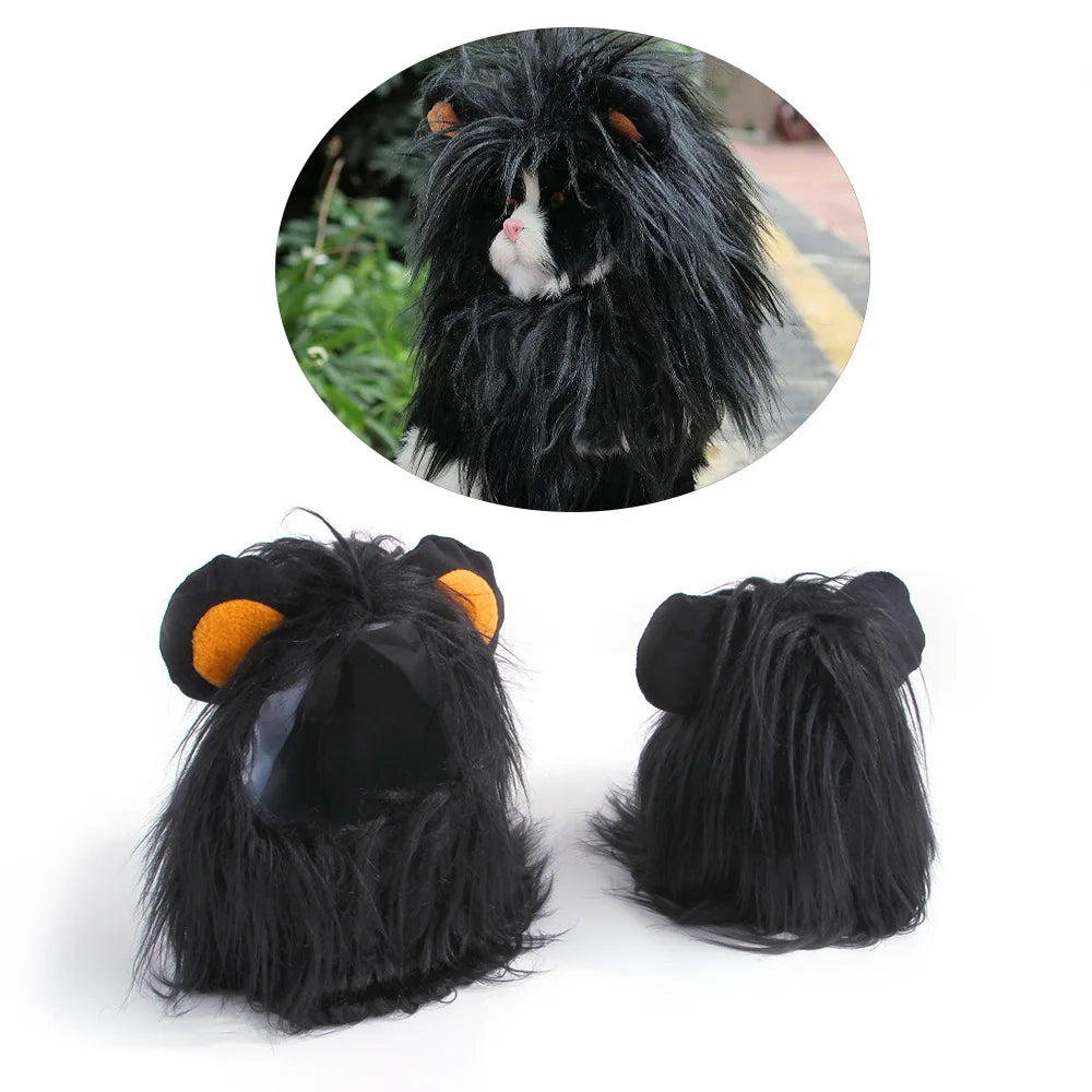 Lion Mane Pet Costume Hat – Cat & Puppy Cosplay