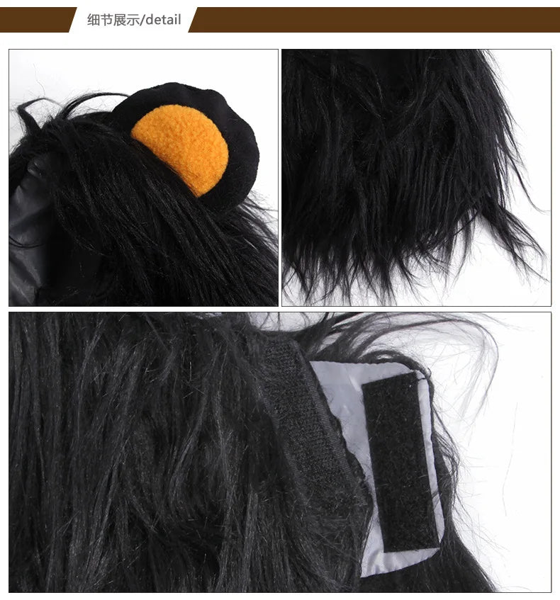 Lion Mane Pet Costume Hat – Cat & Puppy Cosplay
