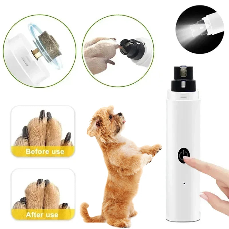 👉 Electric Pet Nail Grinder with LED Light