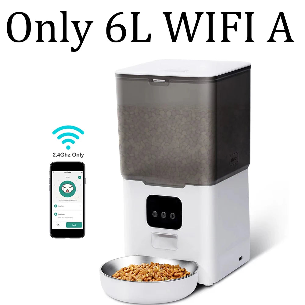 Smart 6L Automatic Pet Feeder – WiFi Controlled for Dogs & Cats