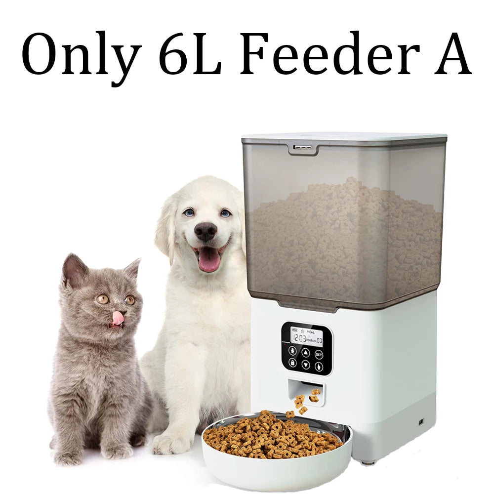 Smart 6L Automatic Pet Feeder – WiFi Controlled for Dogs & Cats