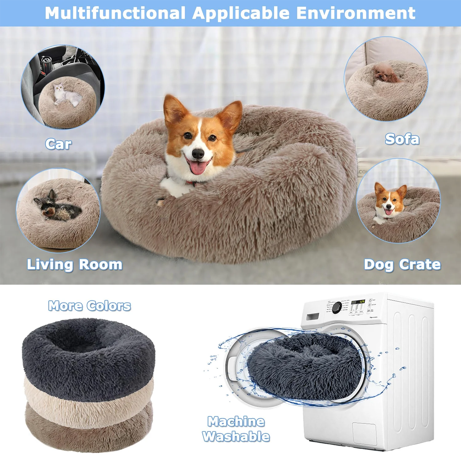 Super Soft Plush Round Pet Bed