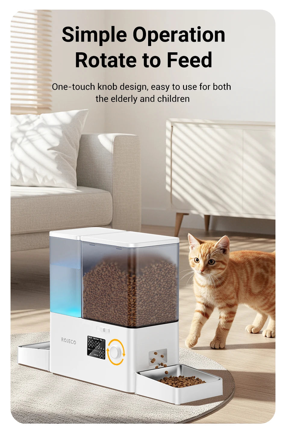 ROJECO Smart Pet Feeder – WiFi Control