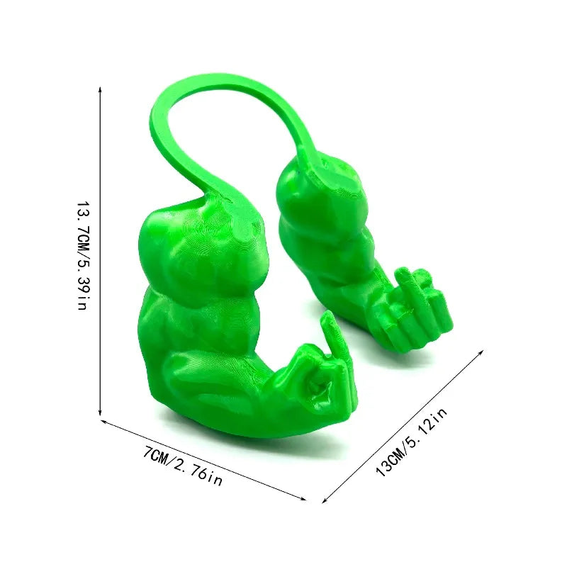 Funny Muscle Arm Cat Toy – Green Strong Man Design 💪😹
