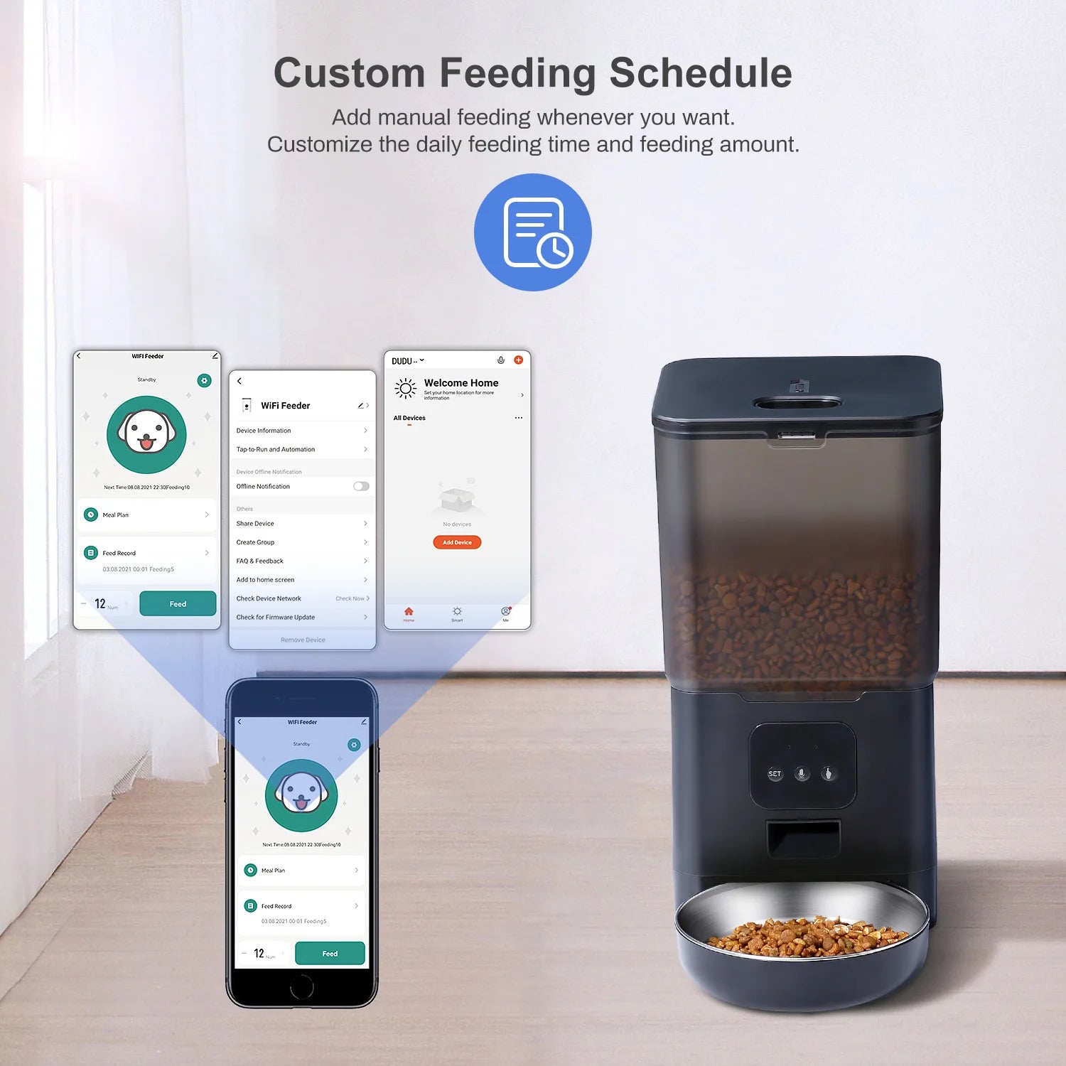 Smart 6L Automatic Pet Feeder – WiFi Controlled for Dogs & Cats