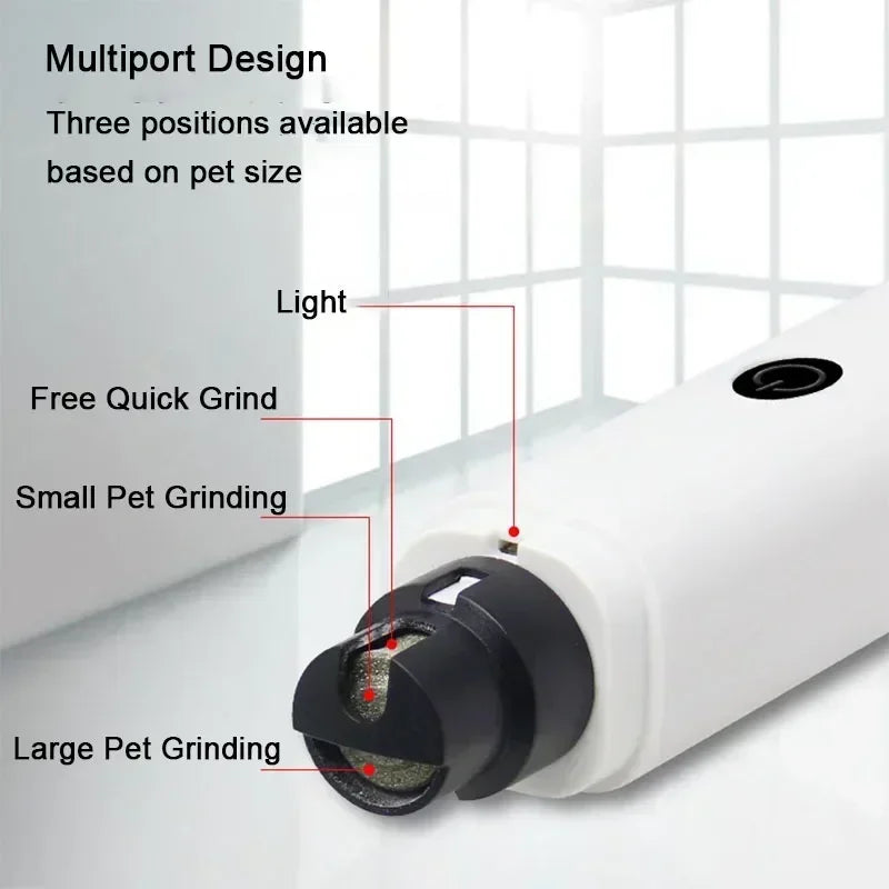 👉 Electric Pet Nail Grinder with LED Light