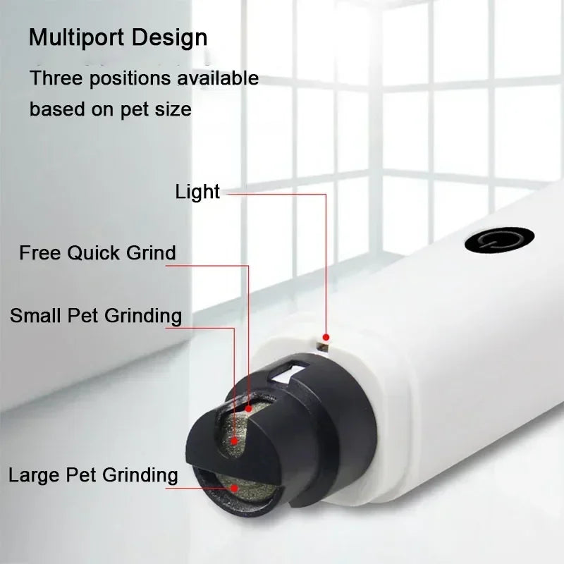 👉 Electric Pet Nail Grinder with LED Light