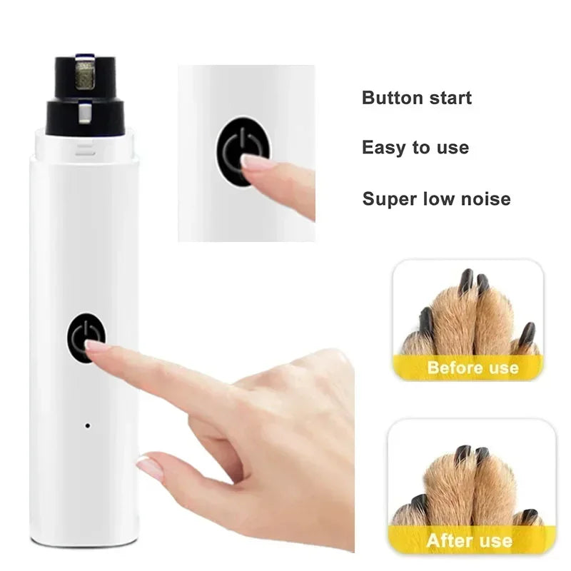 👉 Electric Pet Nail Grinder with LED Light