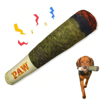 Funny Cigar Plush Squeaky Dog Toy – Chew & Play 🐶💨