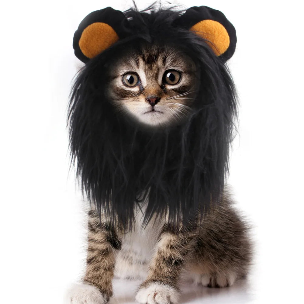 Lion Mane Pet Costume Hat – Cat & Puppy Cosplay
