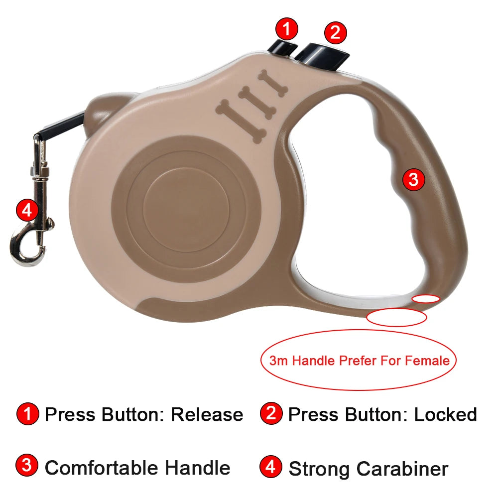 Automatic Retractable Dog Leash – 3m / 5m Strong Nylon 🐕‍🦺