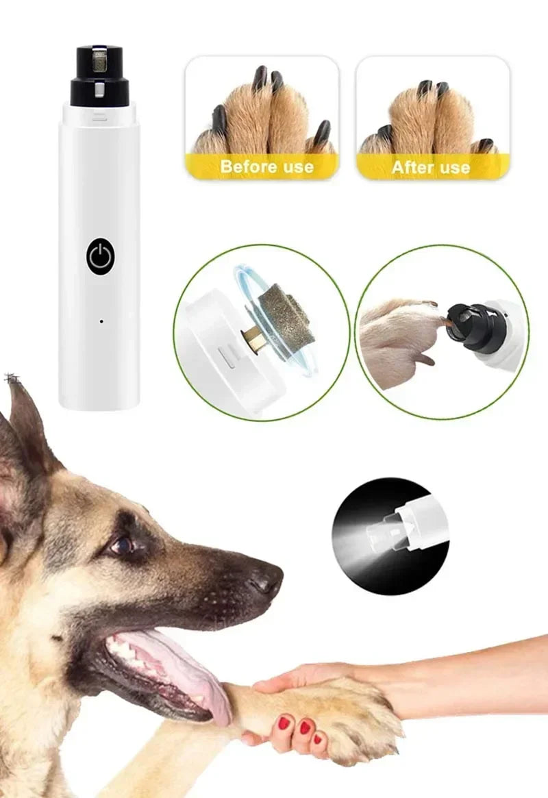 👉 Electric Pet Nail Grinder with LED Light