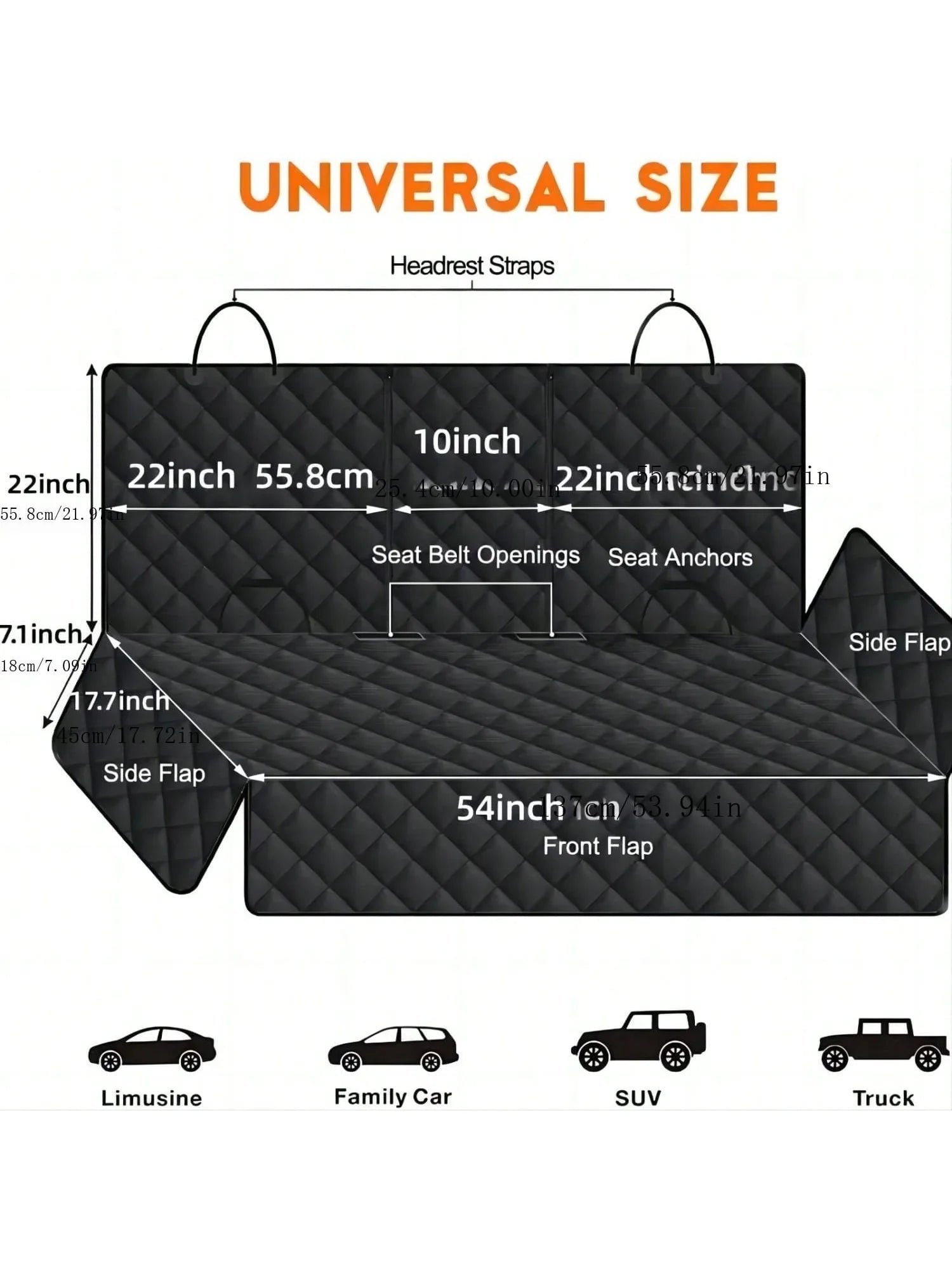 Dog Car Seat Cover with Armrest Access