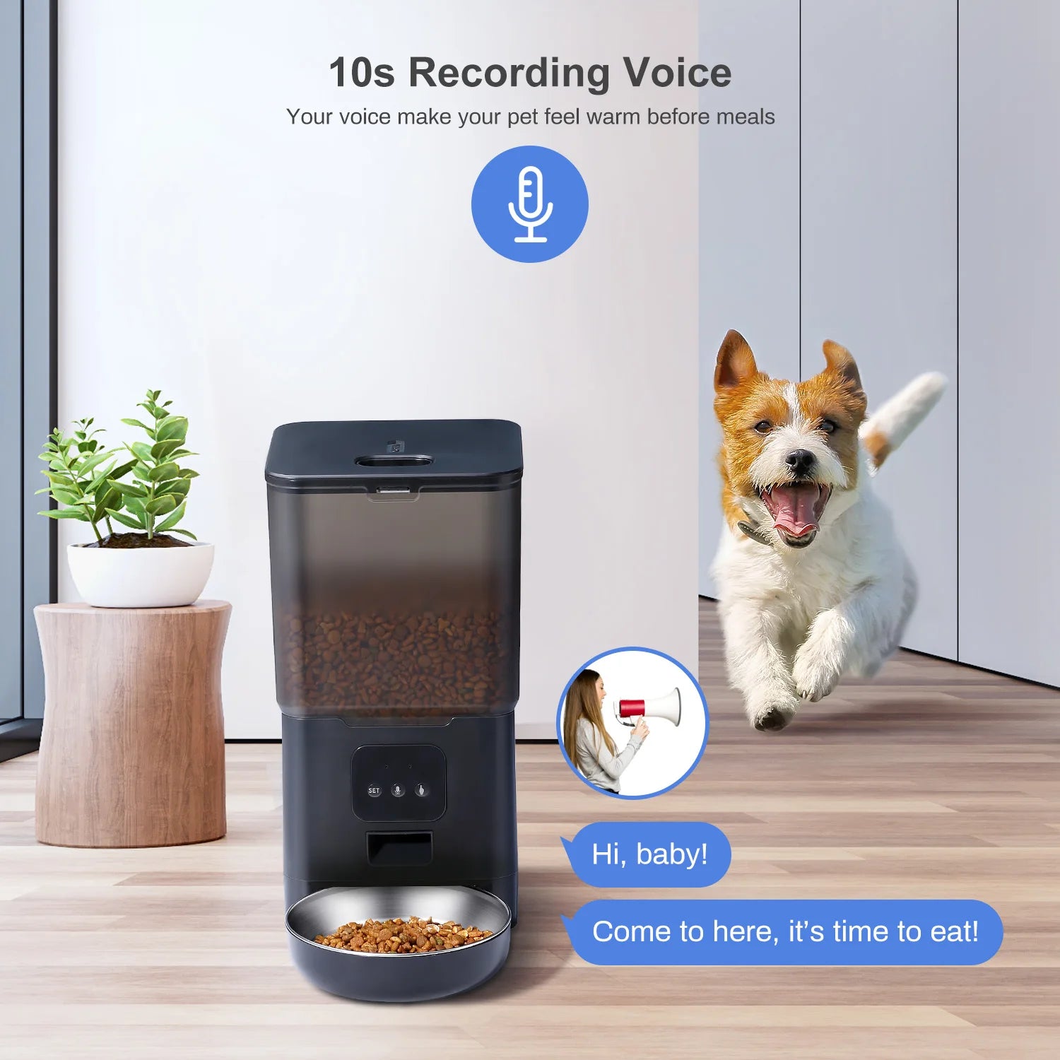 Smart 6L Automatic Pet Feeder – WiFi Controlled for Dogs & Cats