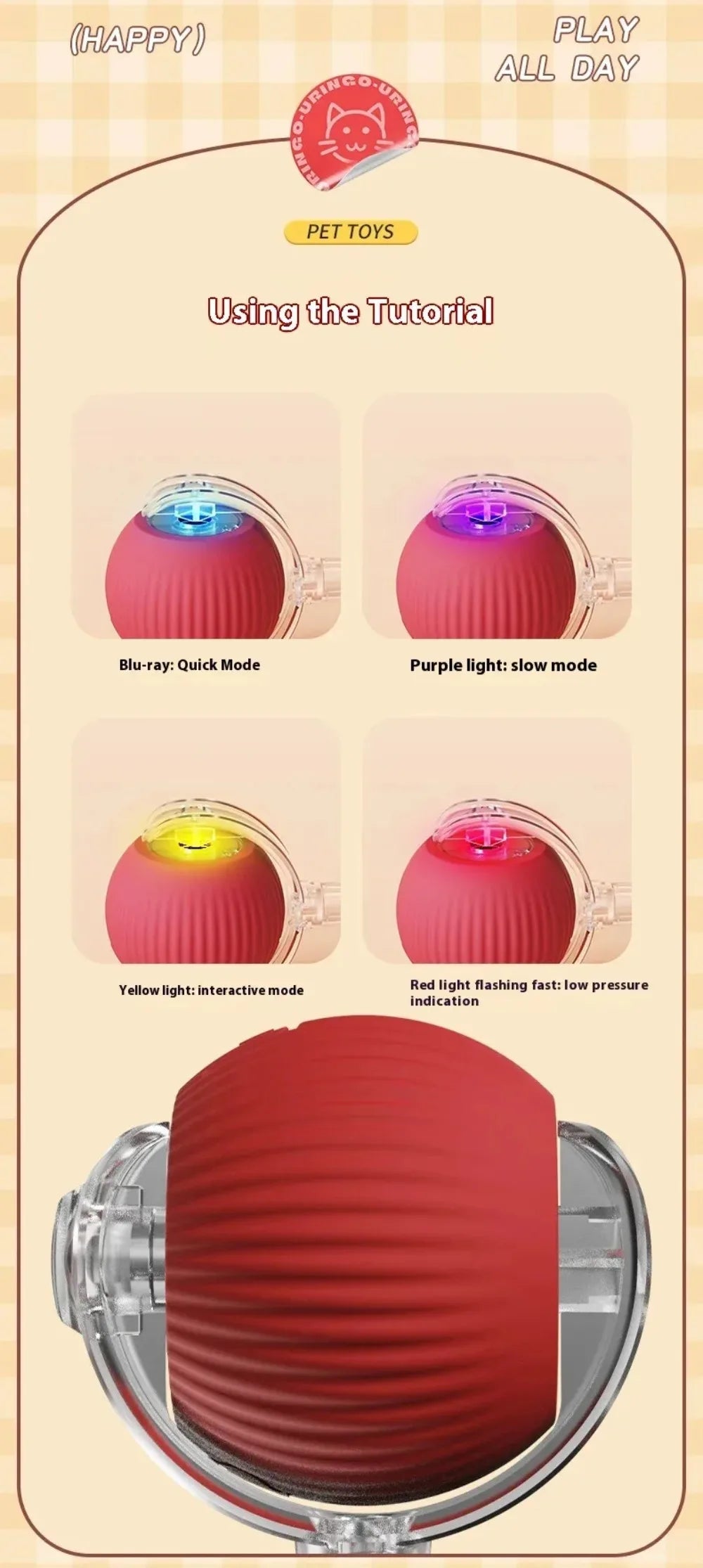Automatic Interactive Cat Toy Ball