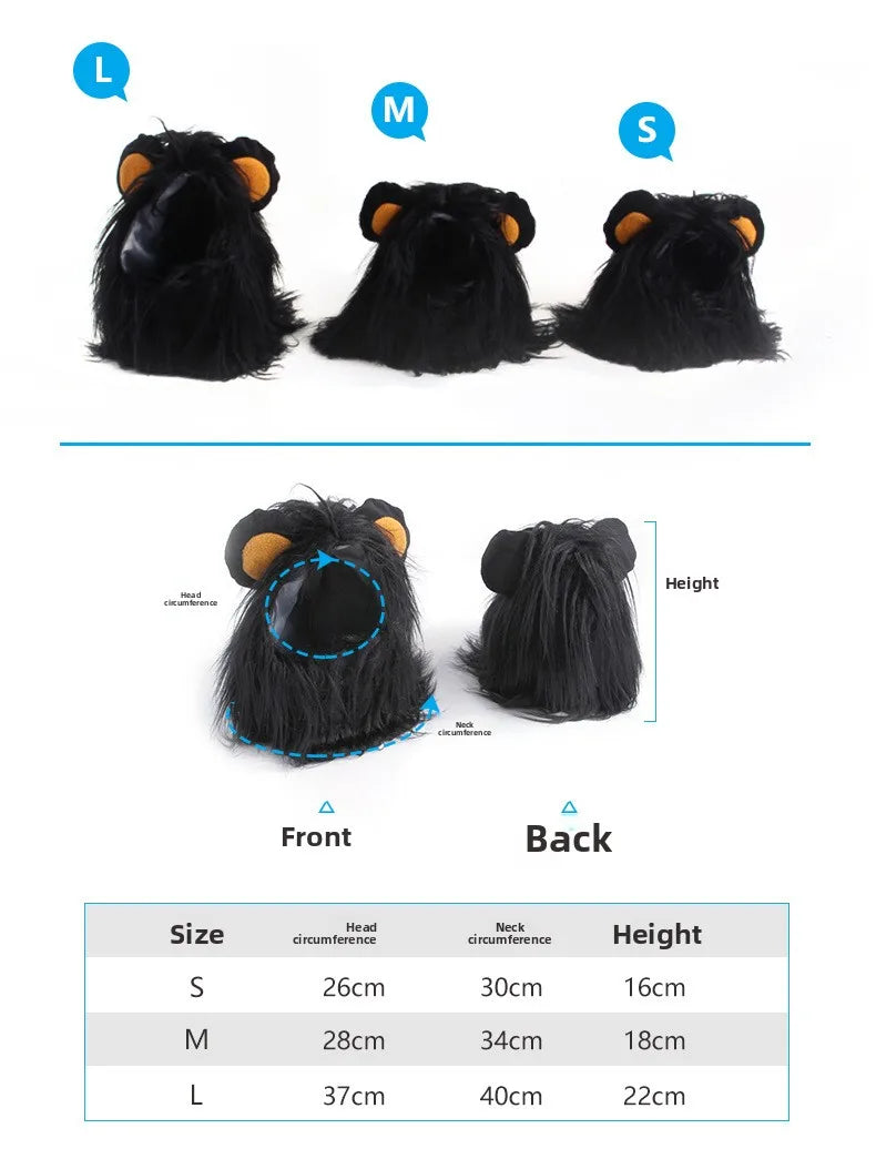 Lion Mane Pet Costume Hat – Cat & Puppy Cosplay